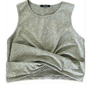 Heather Green Twist Front athletic Crop top L